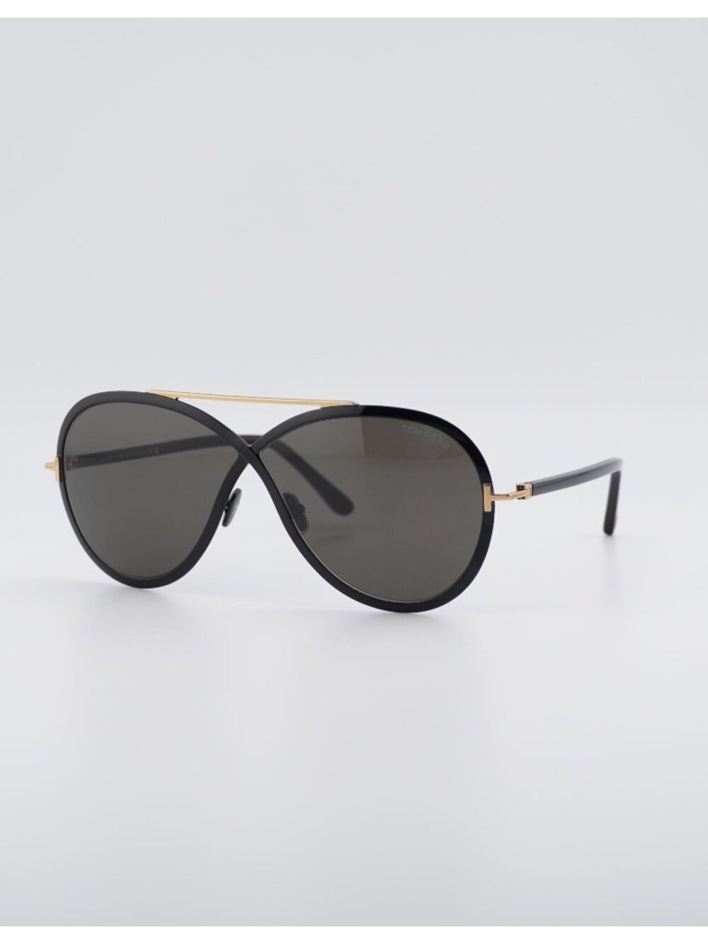 Tom Ford Rickie FT1007 01A Sunglasses Black Aviator Frame, Smoke Lenses